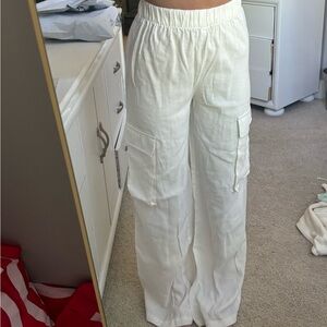 White light Wide-Leg Pants